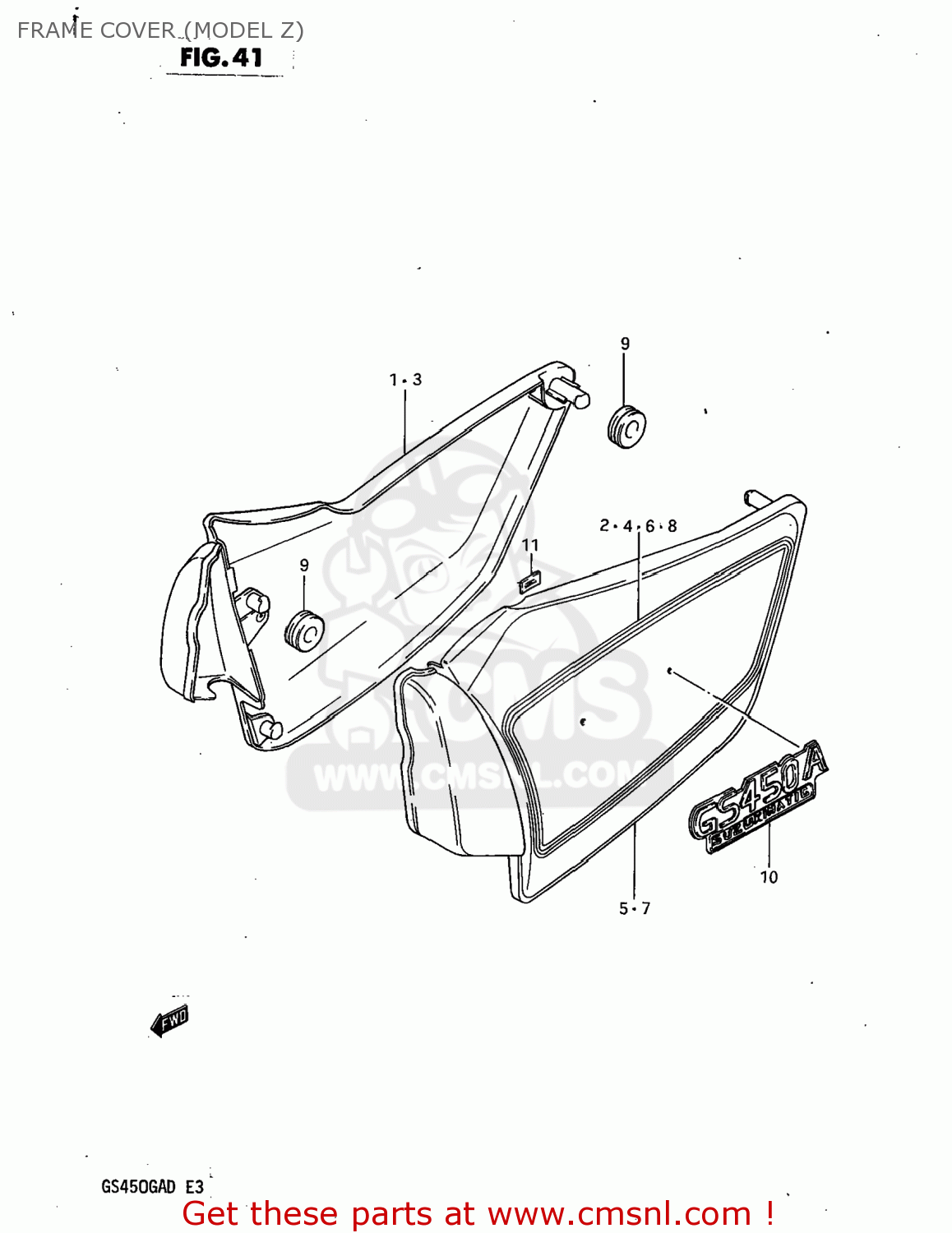 FRAME COVER (MODEL Z) GS450GA 1982 (Z) USA (E03)