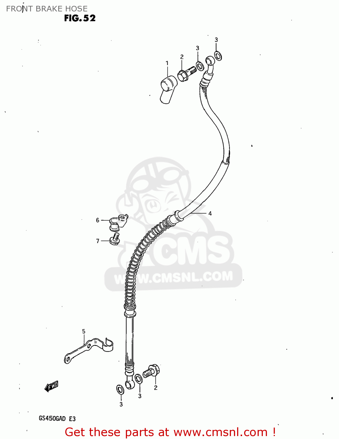 FRONT BRAKE HOSE GS450GA 1982 (Z) USA (E03)