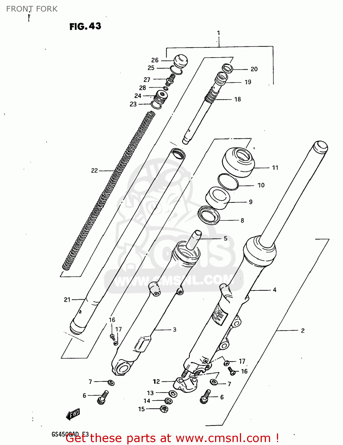 FRONT FORK GS450GA 1982 (Z) USA (E03)