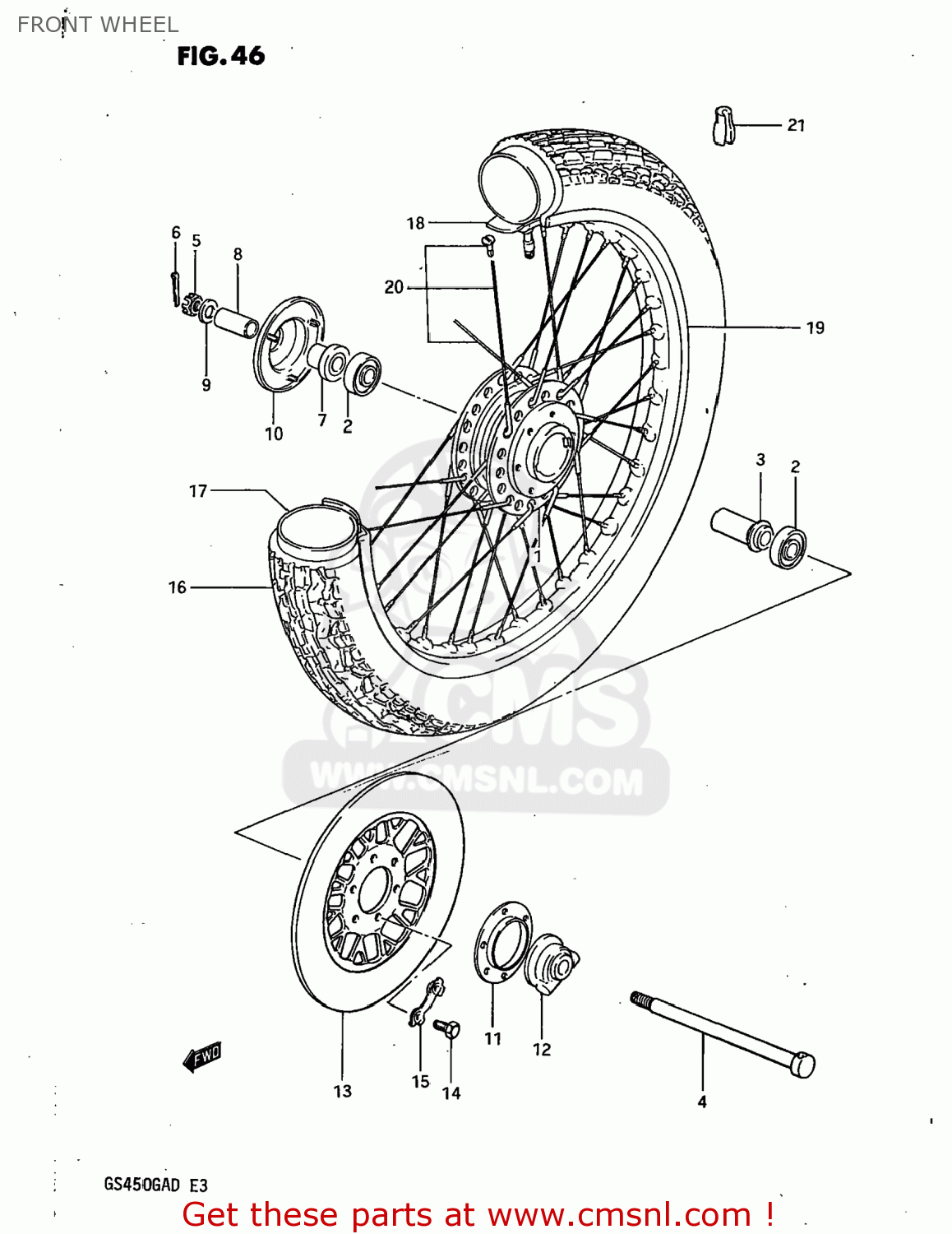 FRONT WHEEL GS450GA 1982 (Z) USA (E03)