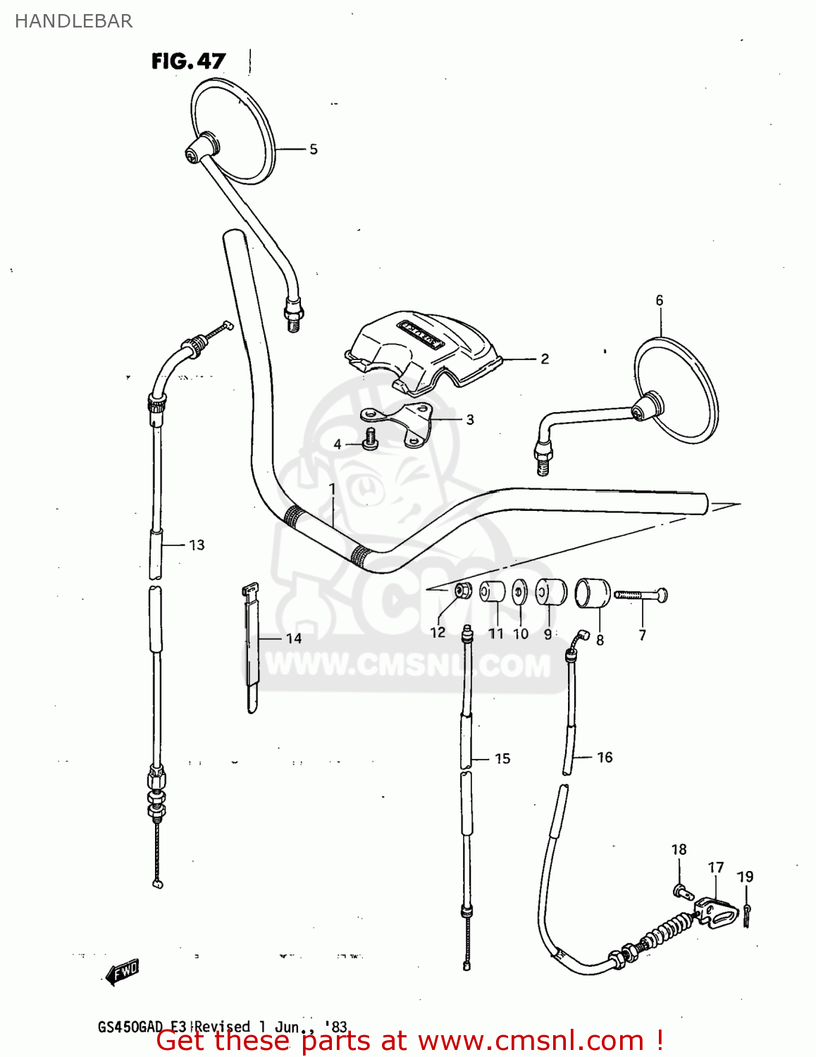 HANDLEBAR GS450GA 1982 (Z) USA (E03)