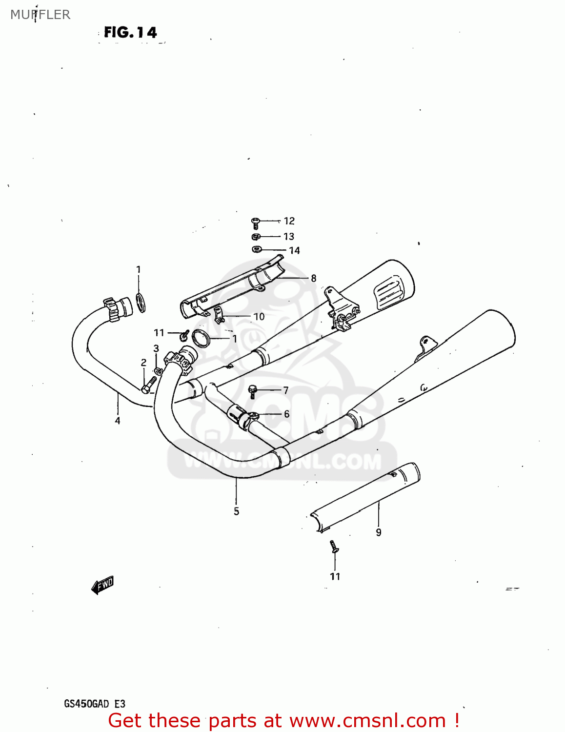 MUFFLER GS450GA 1982 (Z) USA (E03)