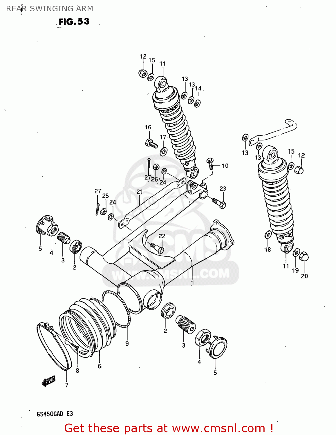 REAR SWINGING ARM GS450GA 1982 (Z) USA (E03)