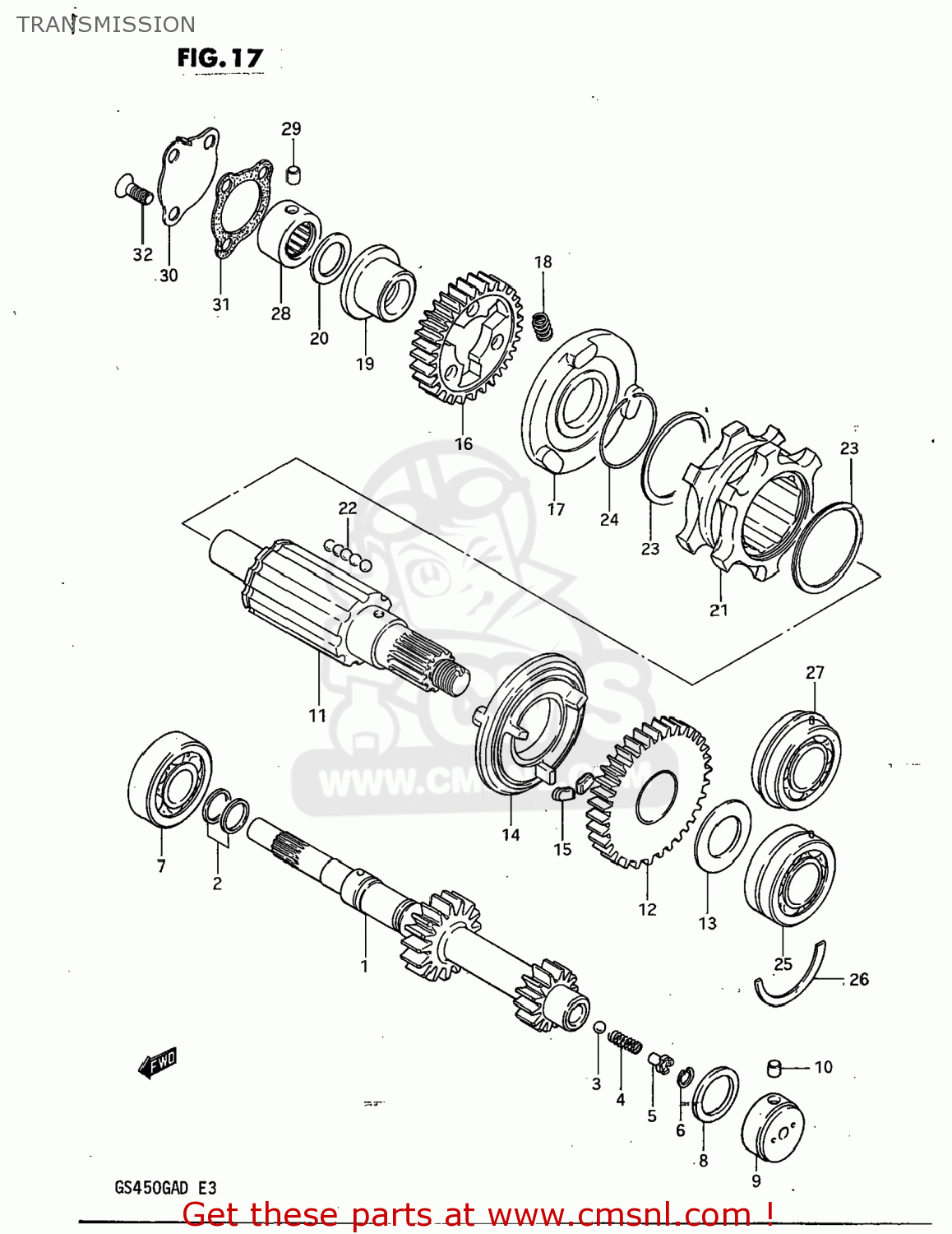 TRANSMISSION GS450GA 1982 (Z) USA (E03)