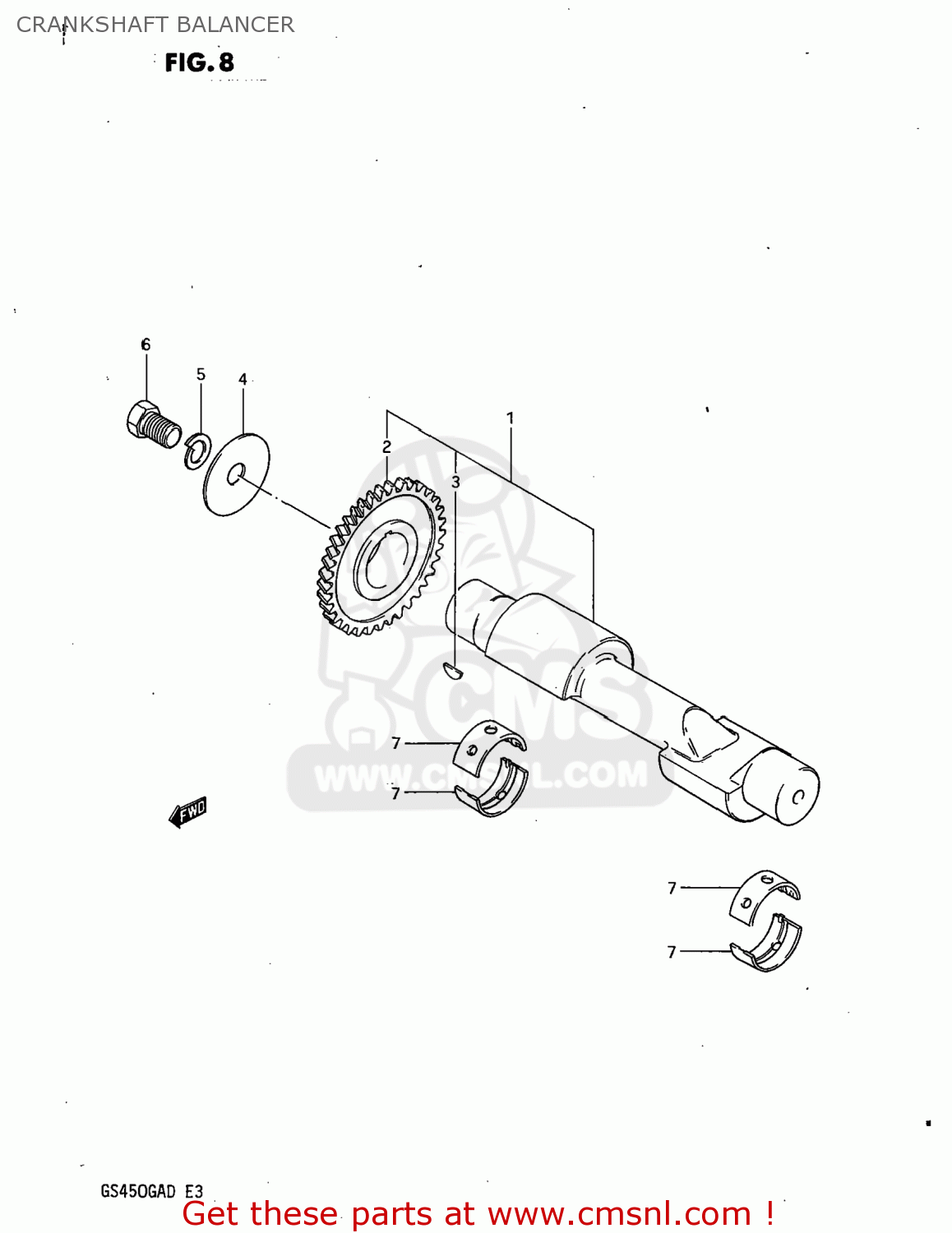 CRANKSHAFT BALANCER GS450GA 1983 (D) USA (E03)