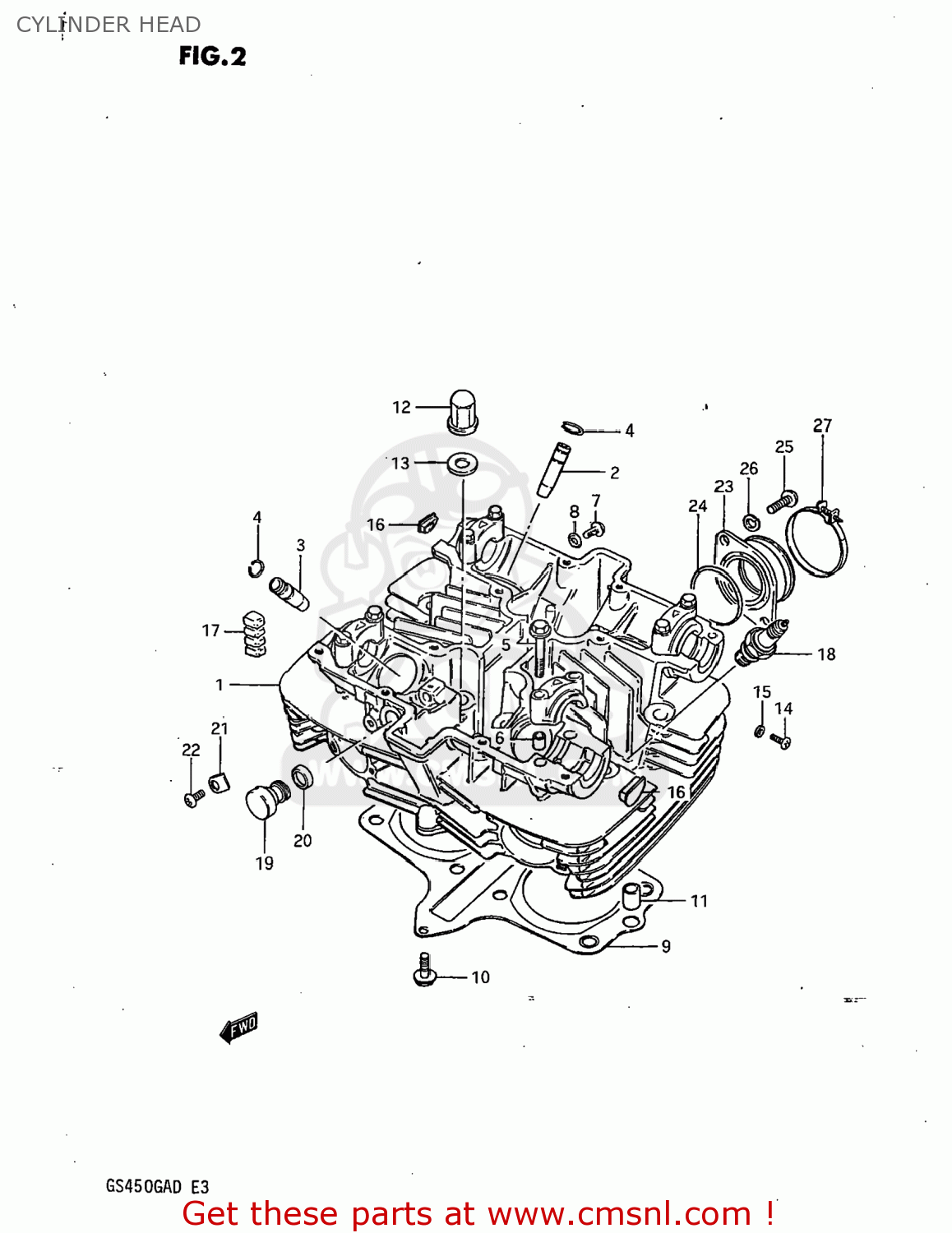 CYLINDER HEAD GS450GA 1983 (D) USA (E03)