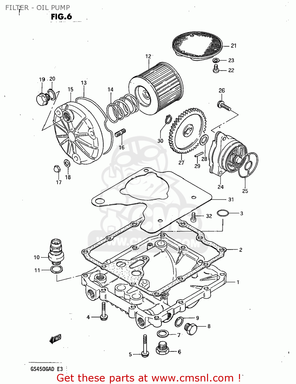 FILTER - OIL PUMP GS450GA 1983 (D) USA (E03)