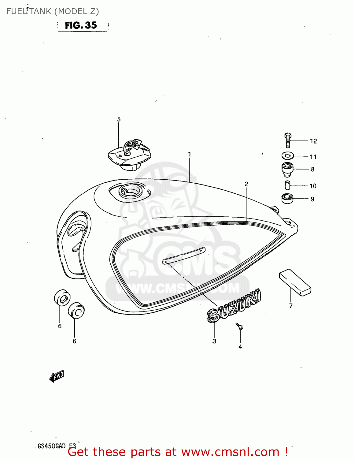 FUEL TANK (MODEL Z) GS450GA 1983 (D) USA (E03)