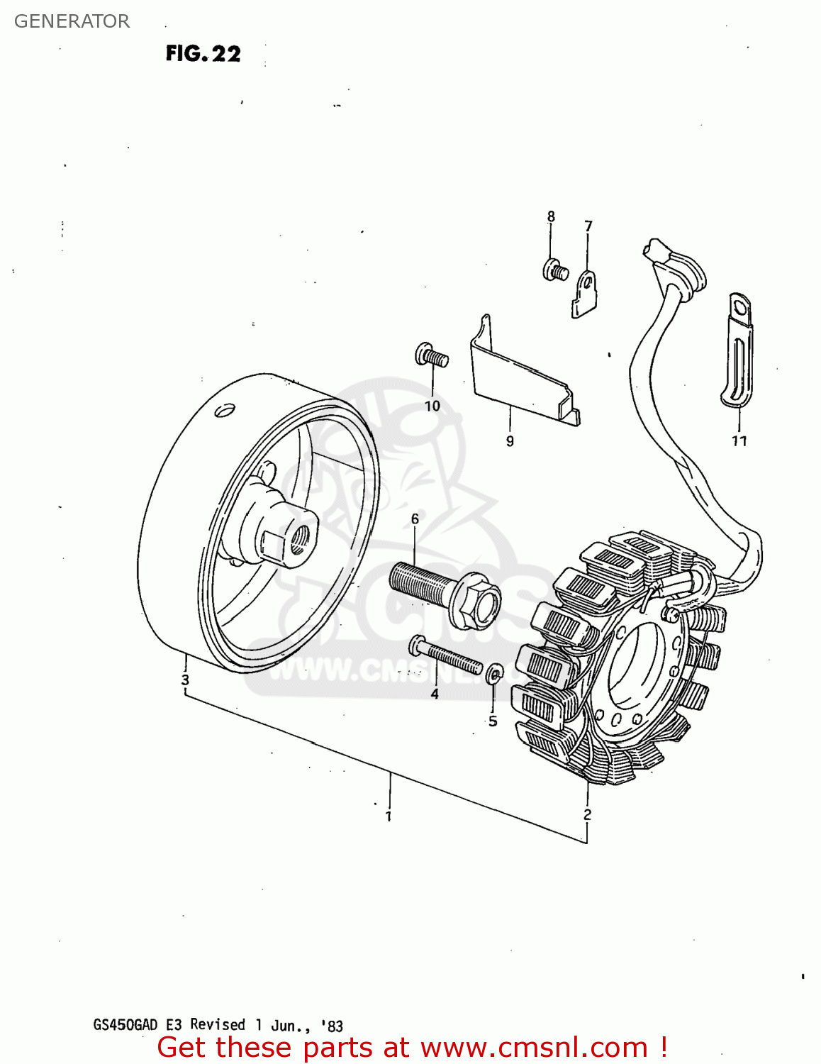 GENERATOR GS450GA 1983 (D) USA (E03)