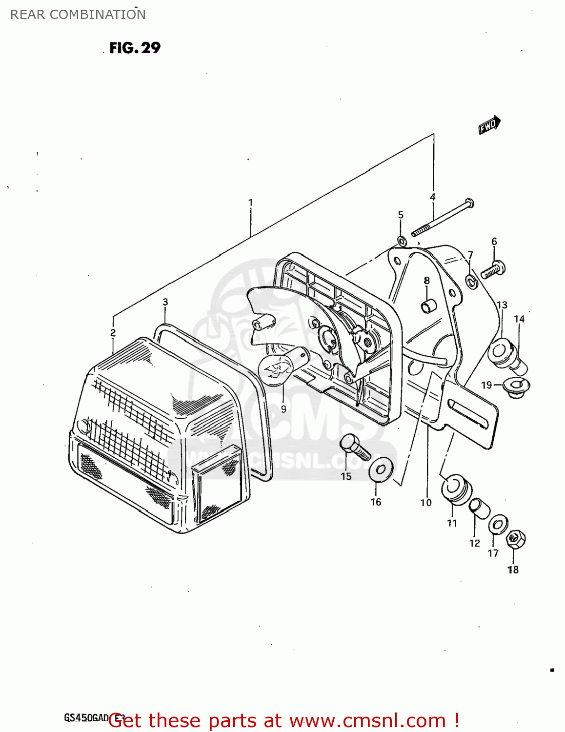 REAR COMBINATION GS450GA 1983 (D) USA (E03)
