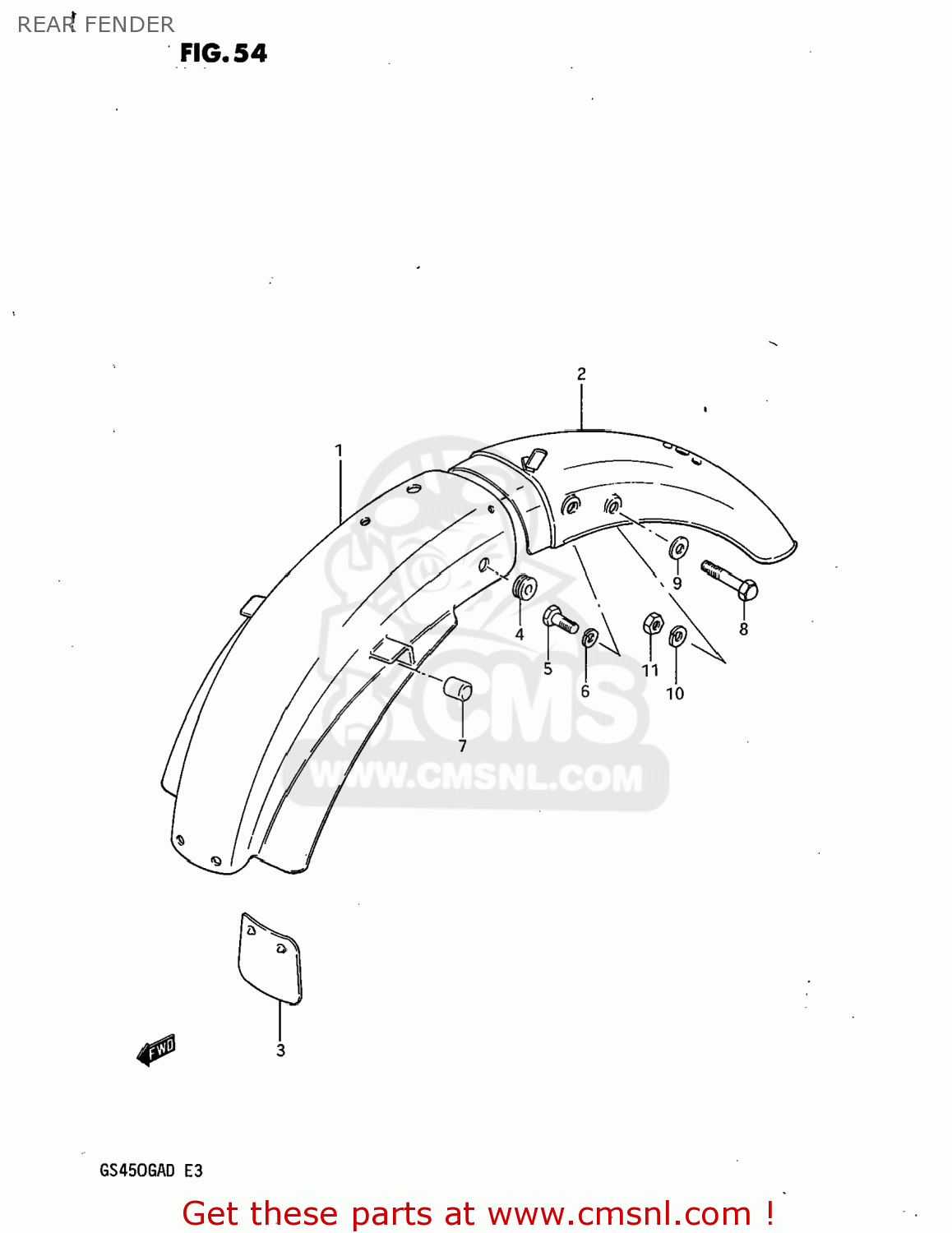 REAR FENDER GS450GA 1983 (D) USA (E03)