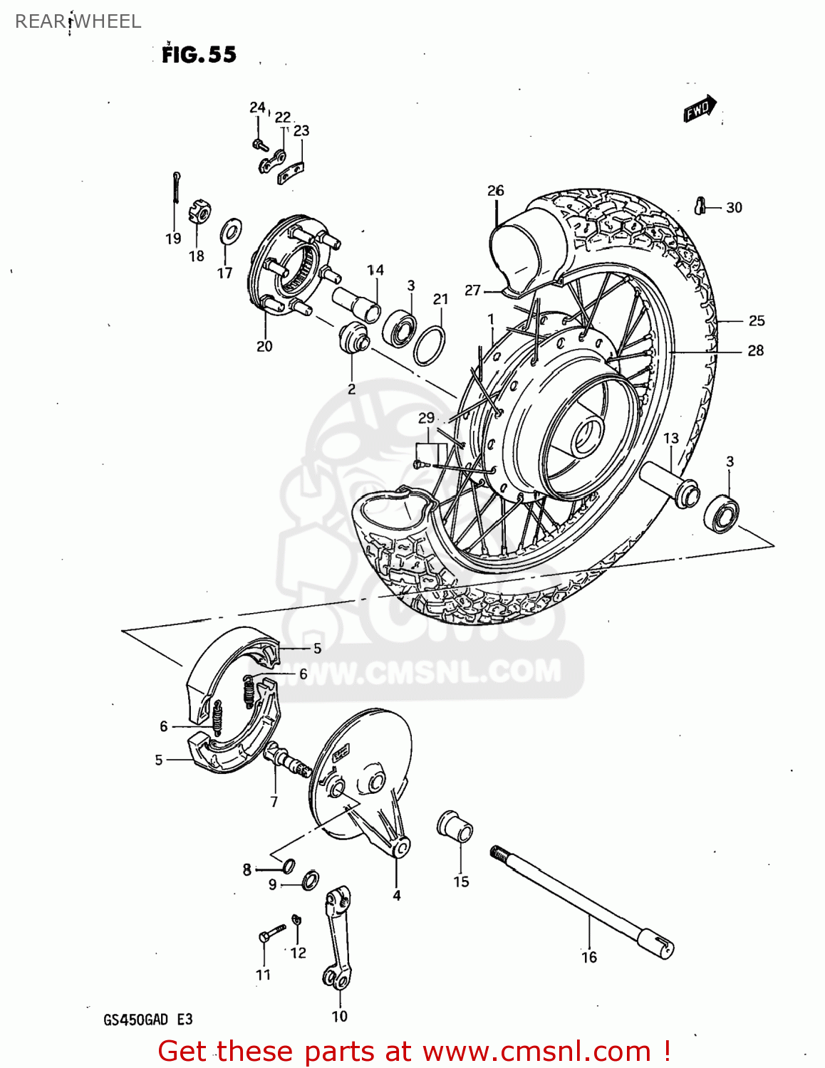 REAR WHEEL GS450GA 1983 (D) USA (E03)