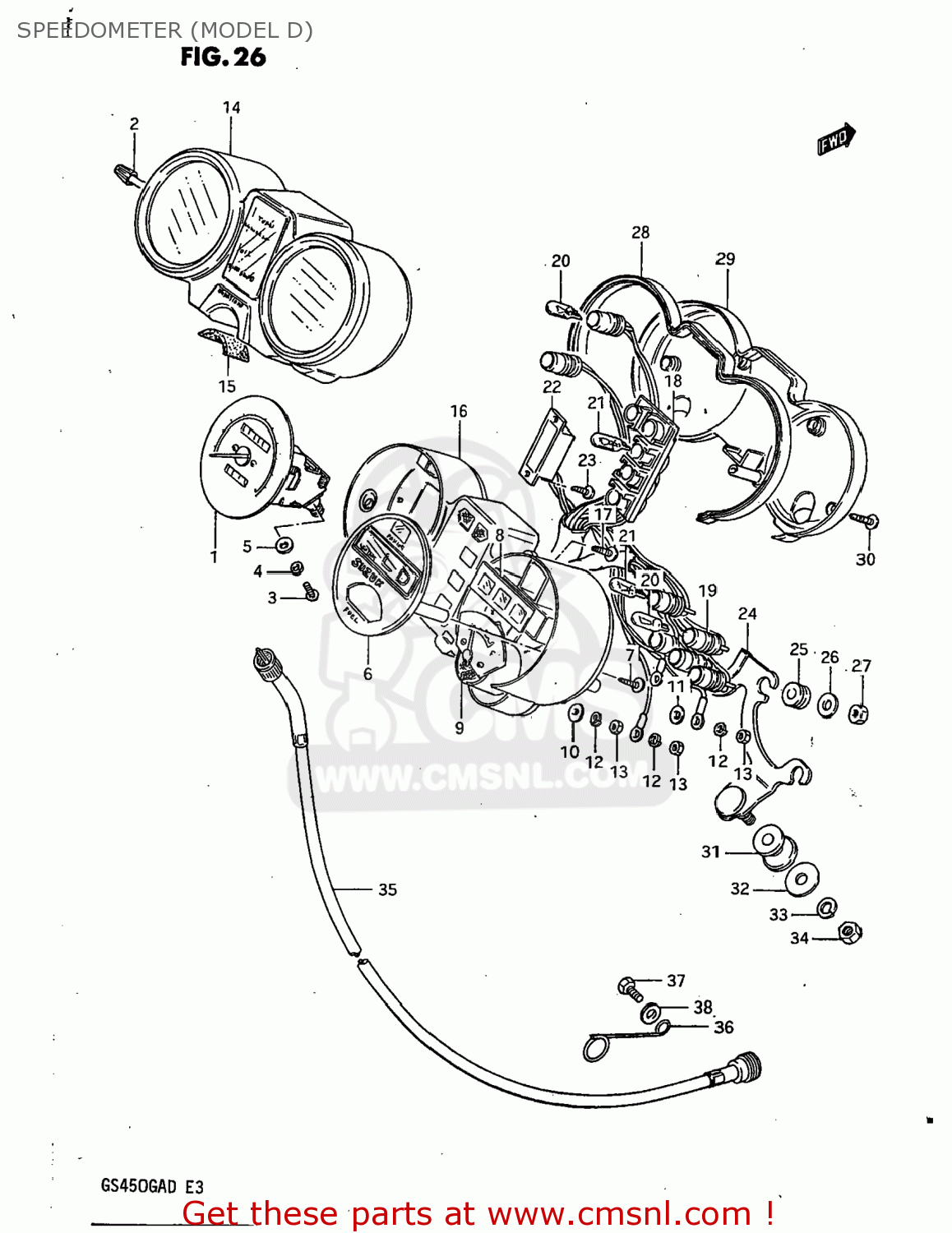 SPEEDOMETER (MODEL D) GS450GA 1983 (D) USA (E03)