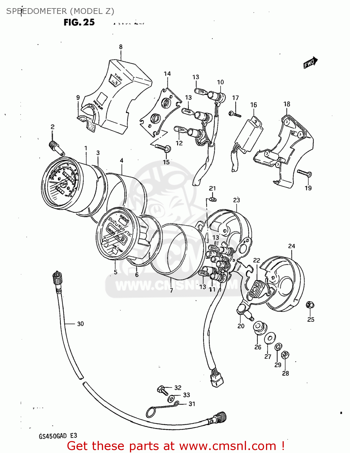 SPEEDOMETER (MODEL Z) GS450GA 1983 (D) USA (E03)