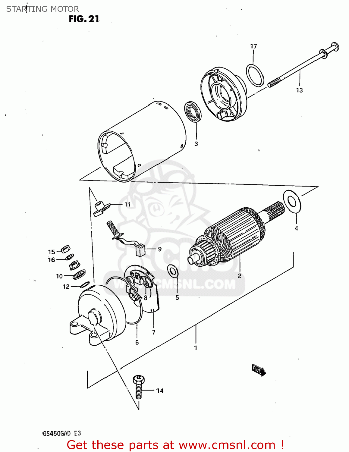 STARTING MOTOR GS450GA 1983 (D) USA (E03)