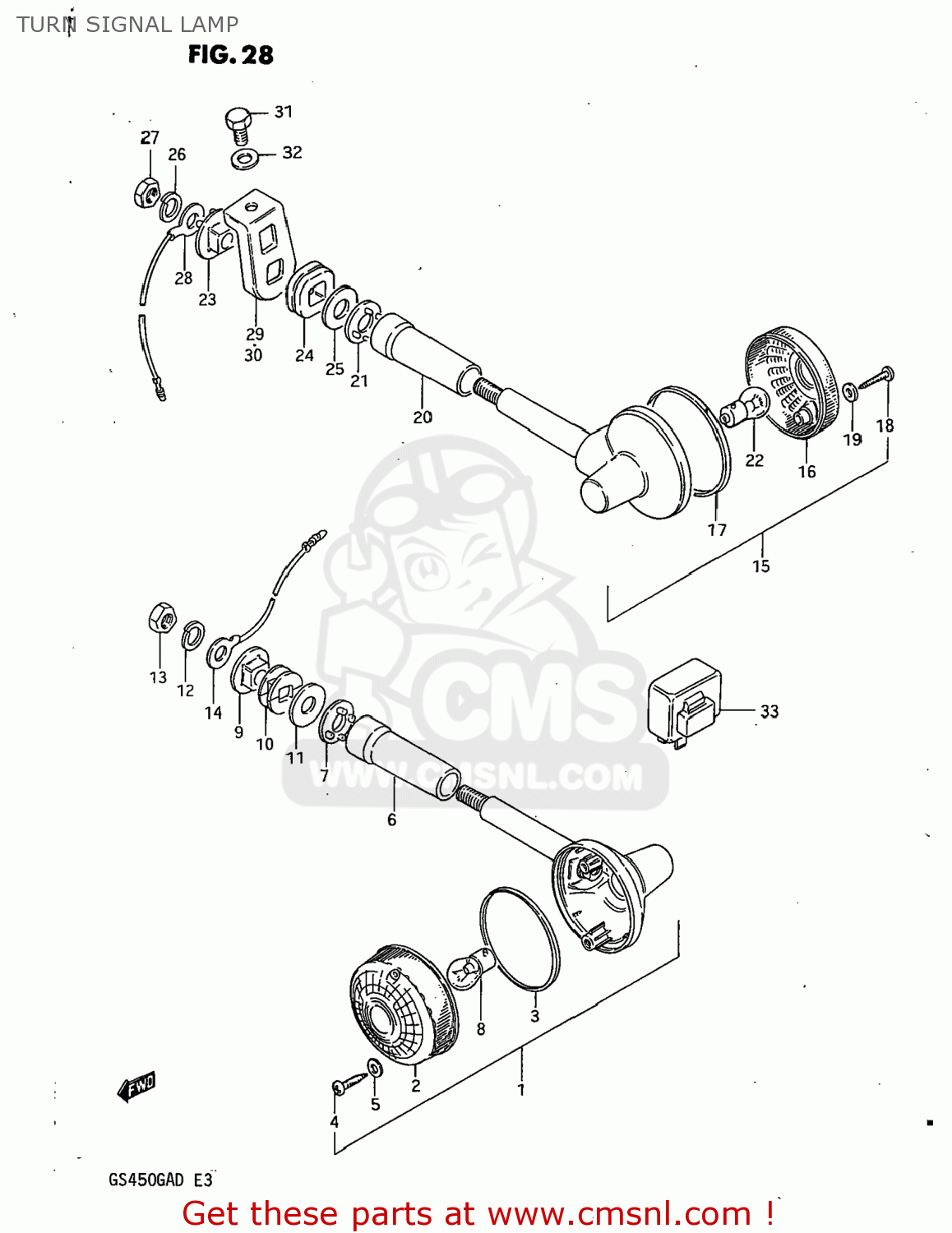 TURN SIGNAL LAMP GS450GA 1983 (D) USA (E03)