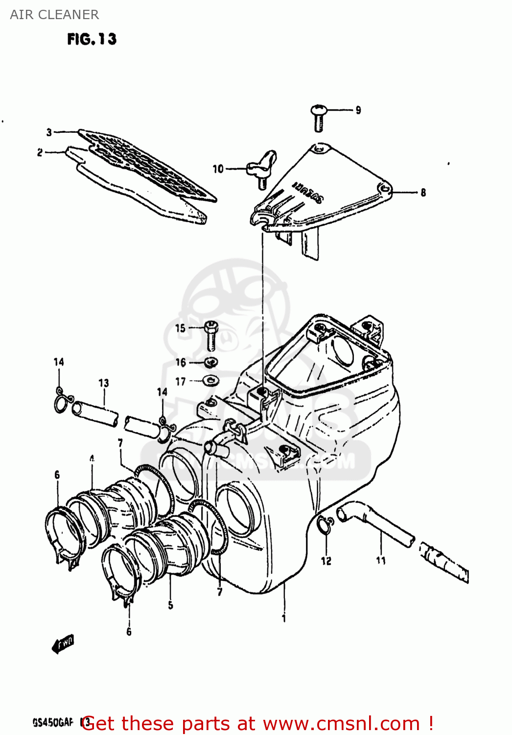 AIR CLEANER GS450GA 1985 (F) USA (E03)