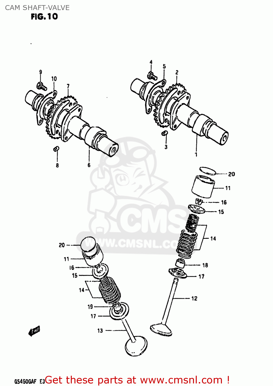 CAM SHAFT-VALVE GS450GA 1985 (F) USA (E03)