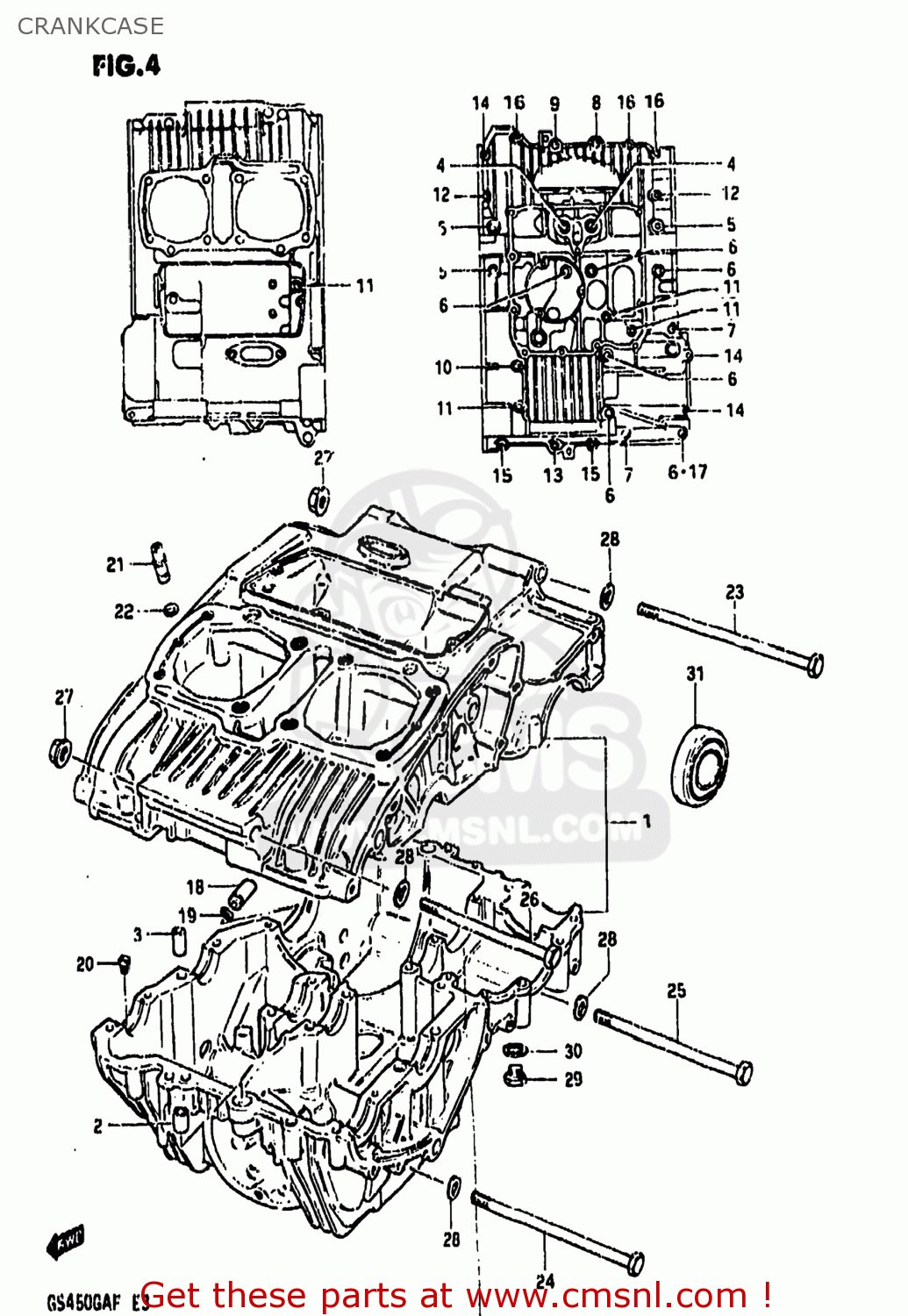CRANKCASE GS450GA 1985 (F) USA (E03)