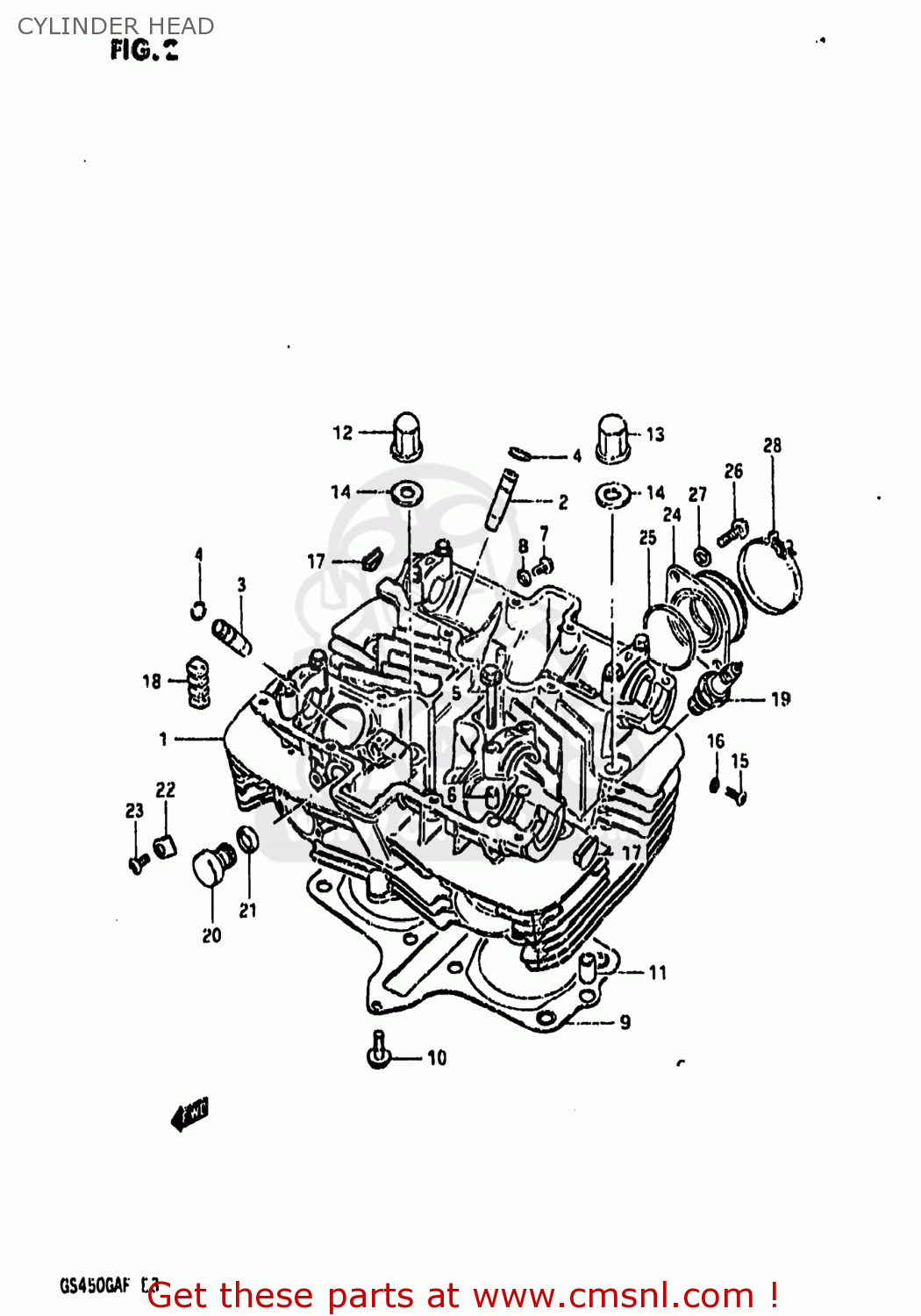 CYLINDER HEAD GS450GA 1985 (F) USA (E03)