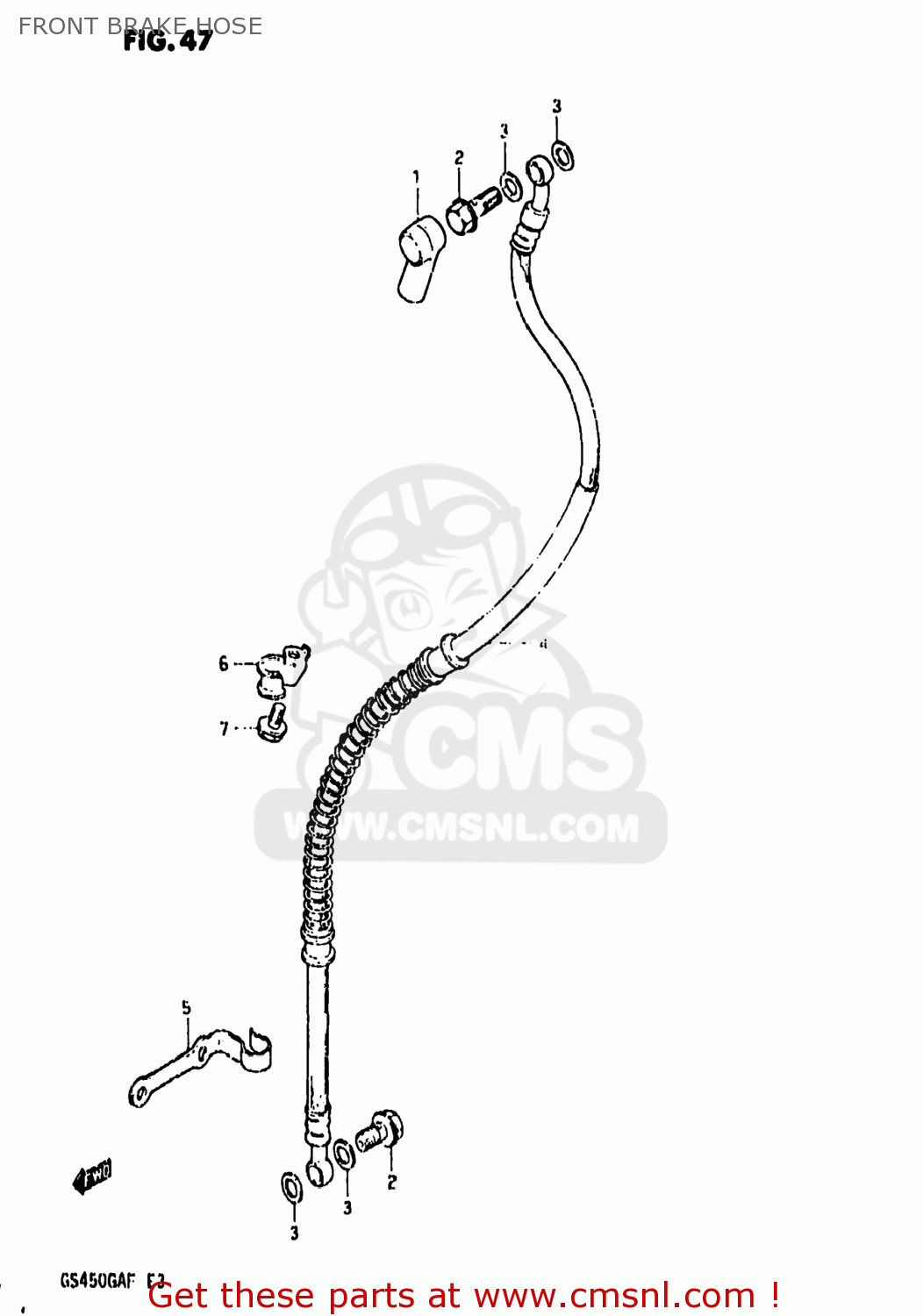 FRONT BRAKE HOSE GS450GA 1985 (F) USA (E03)