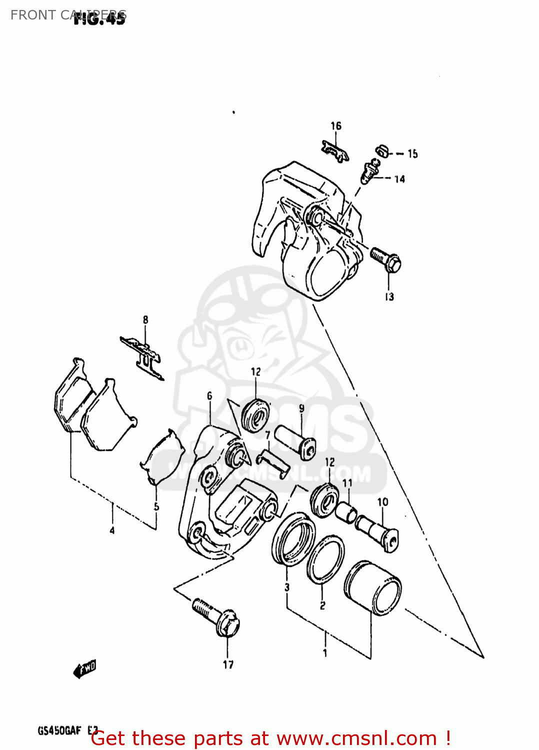 FRONT CALIPERS GS450GA 1985 (F) USA (E03)