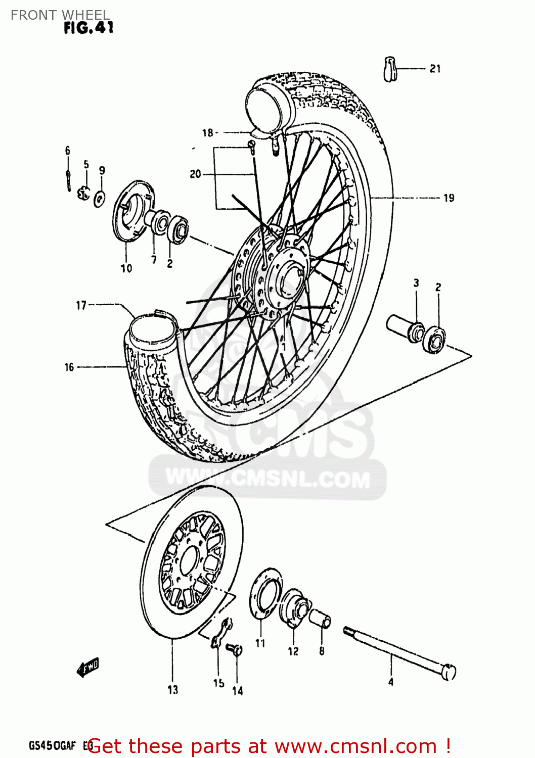 FRONT WHEEL GS450GA 1985 (F) USA (E03)