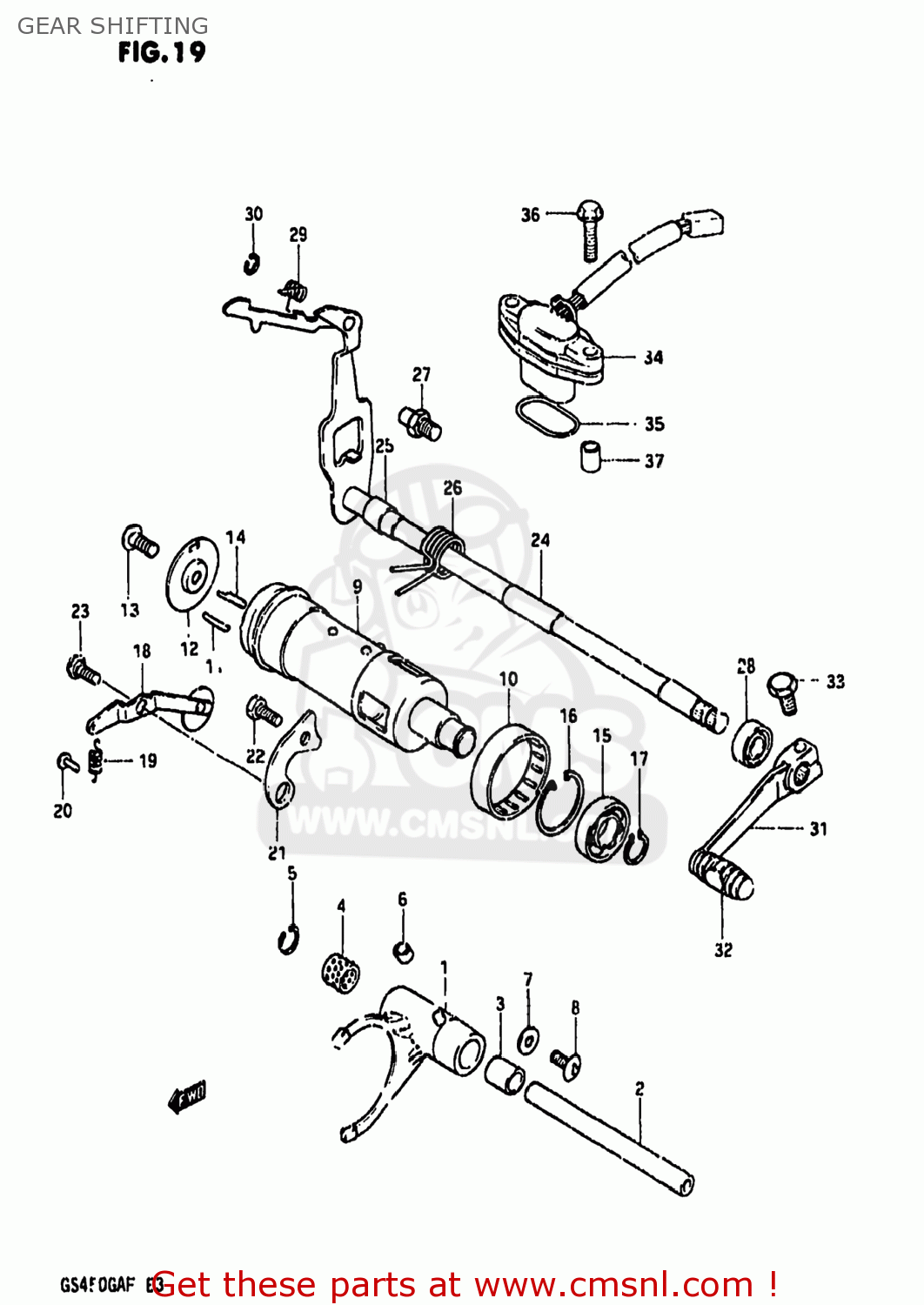 GEAR SHIFTING GS450GA 1985 (F) USA (E03)