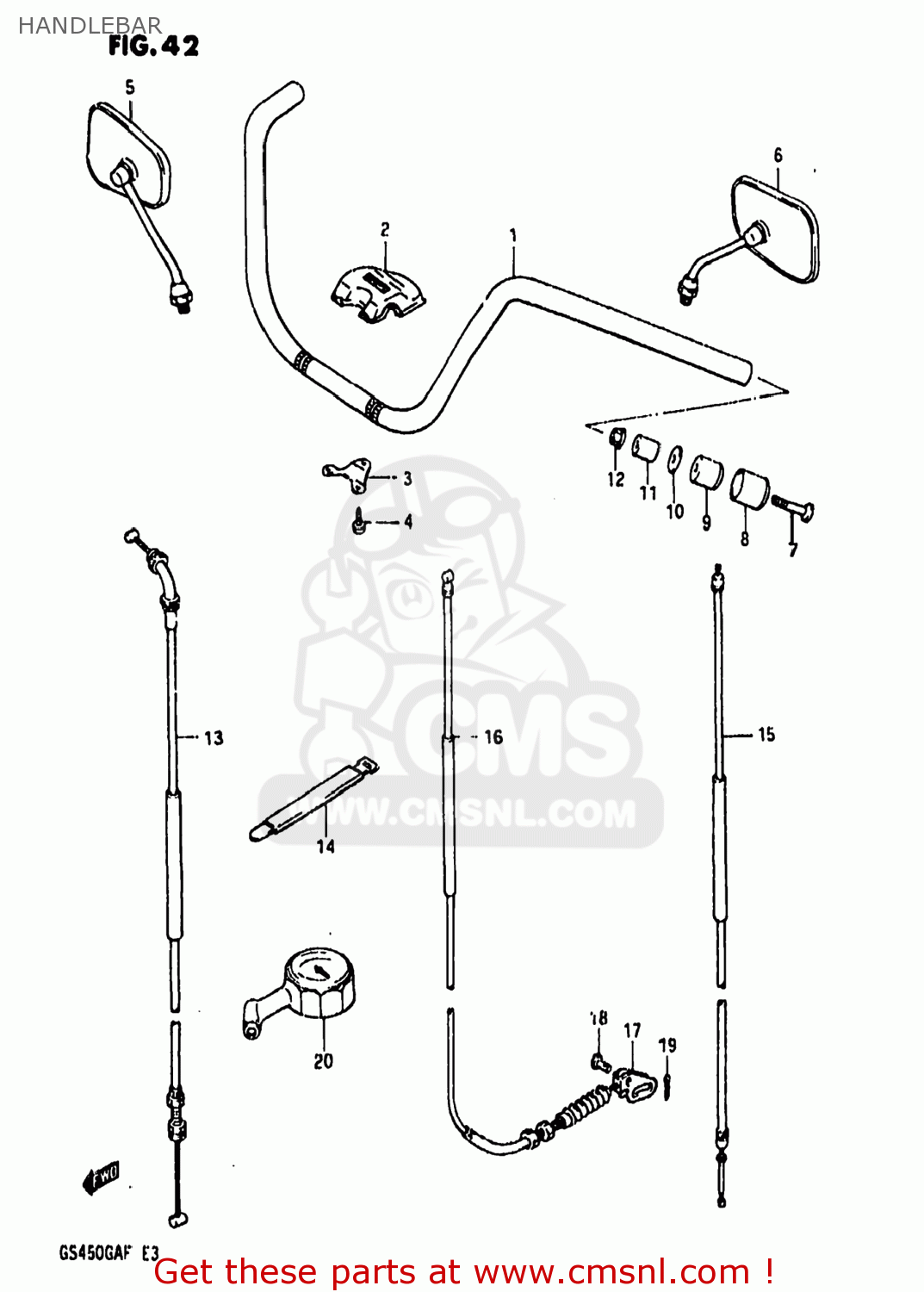 HANDLEBAR GS450GA 1985 (F) USA (E03)