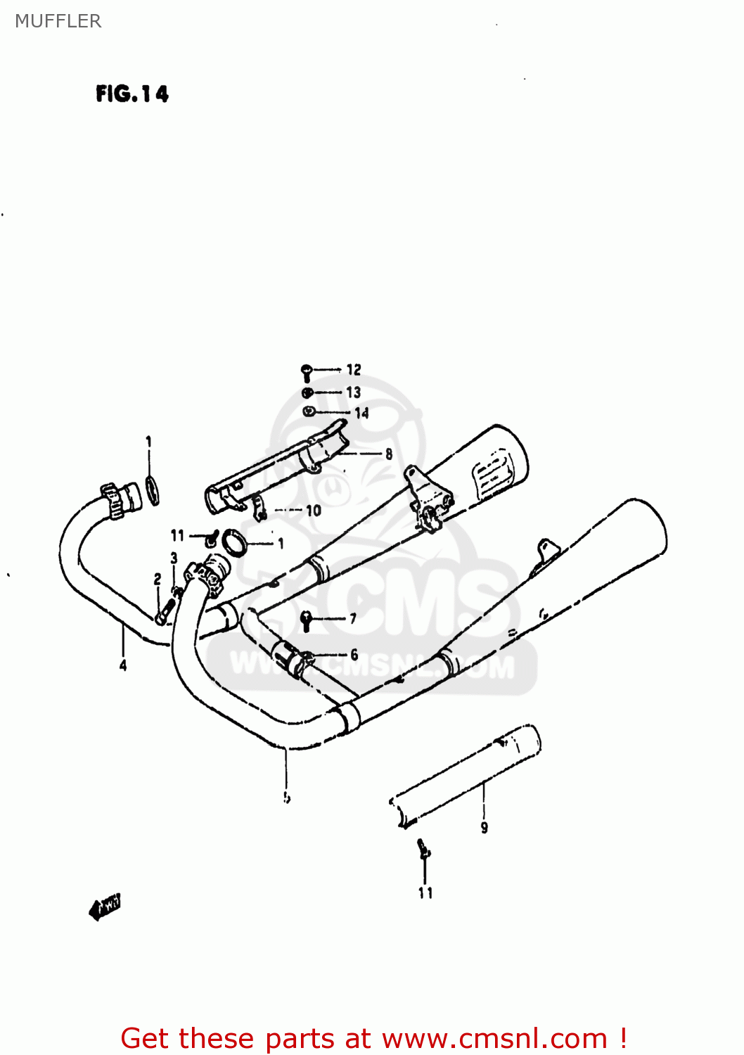 MUFFLER GS450GA 1985 (F) USA (E03)