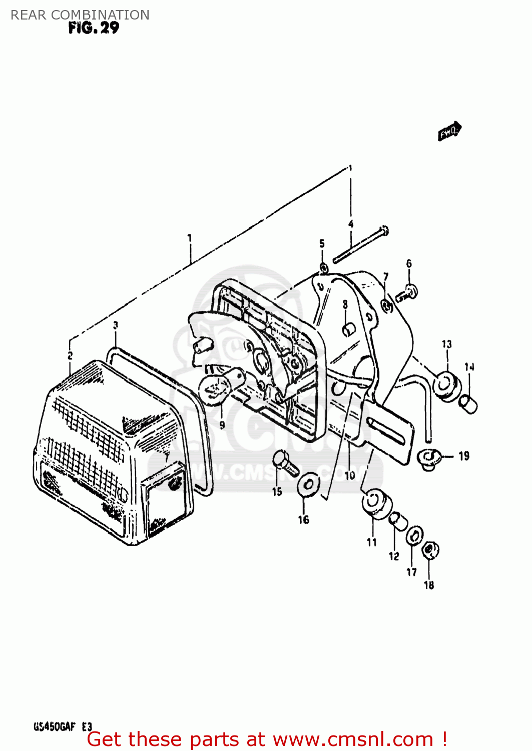 REAR COMBINATION GS450GA 1985 (F) USA (E03)