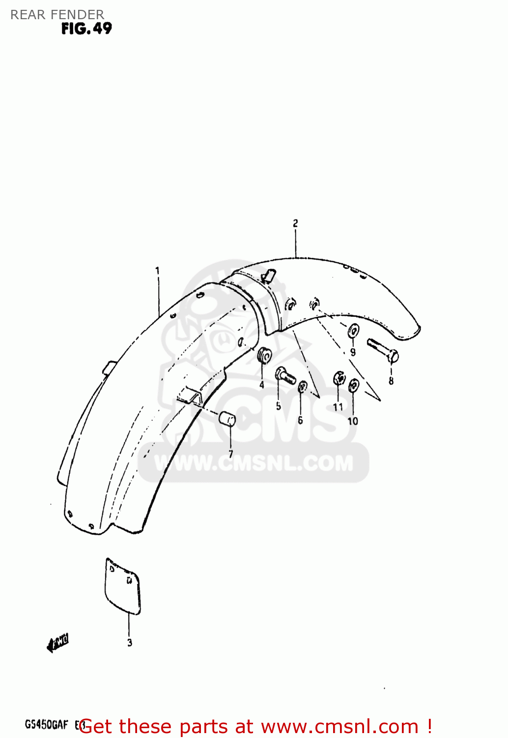REAR FENDER GS450GA 1985 (F) USA (E03)