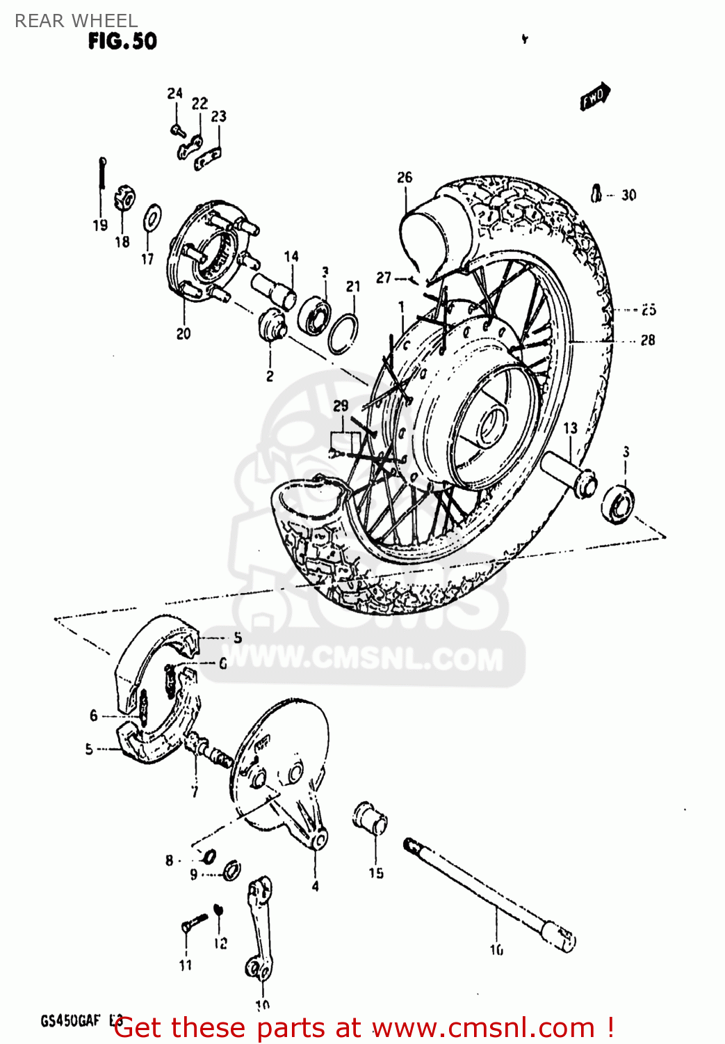 REAR WHEEL GS450GA 1985 (F) USA (E03)