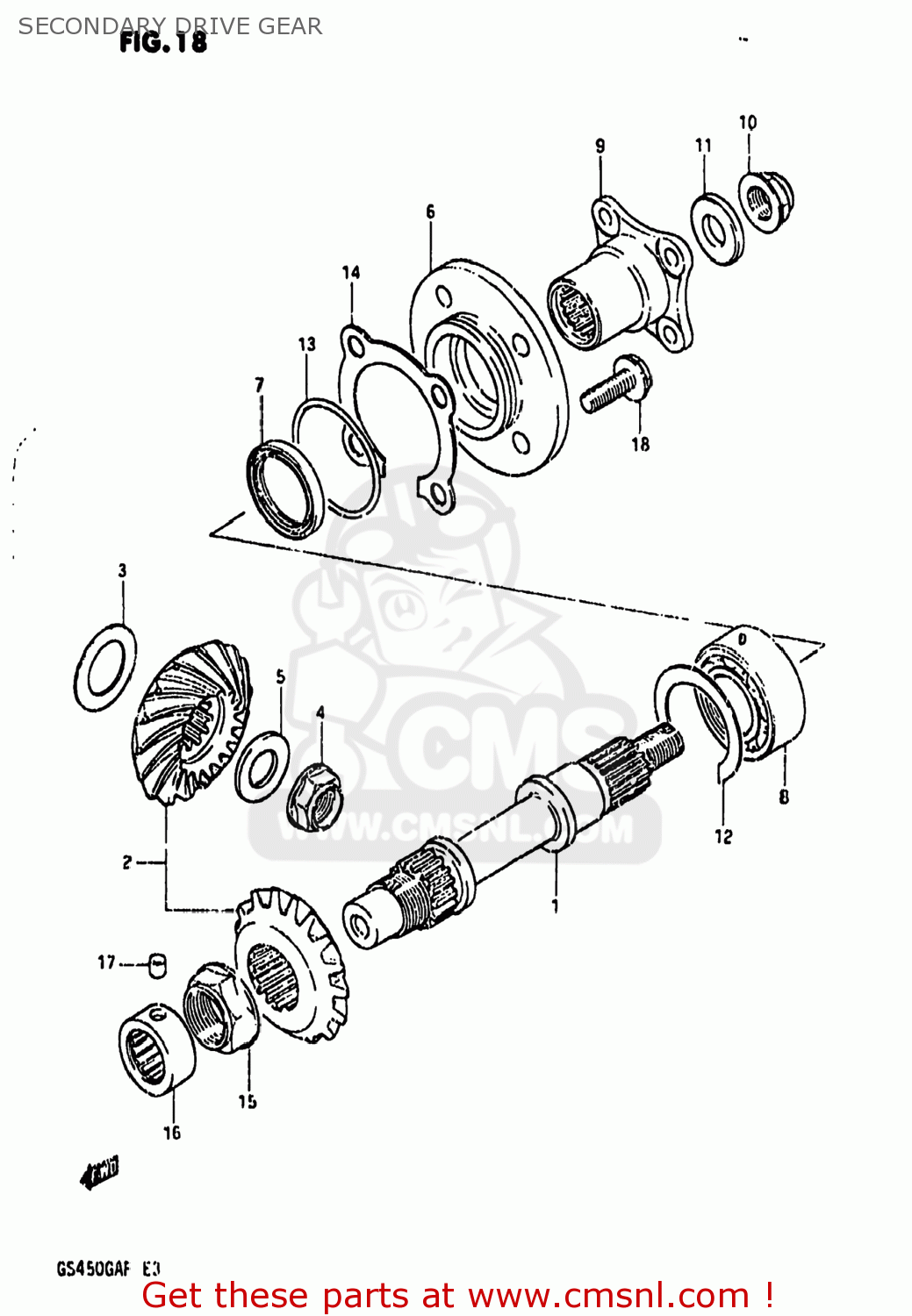 SECONDARY DRIVE GEAR GS450GA 1985 (F) USA (E03)