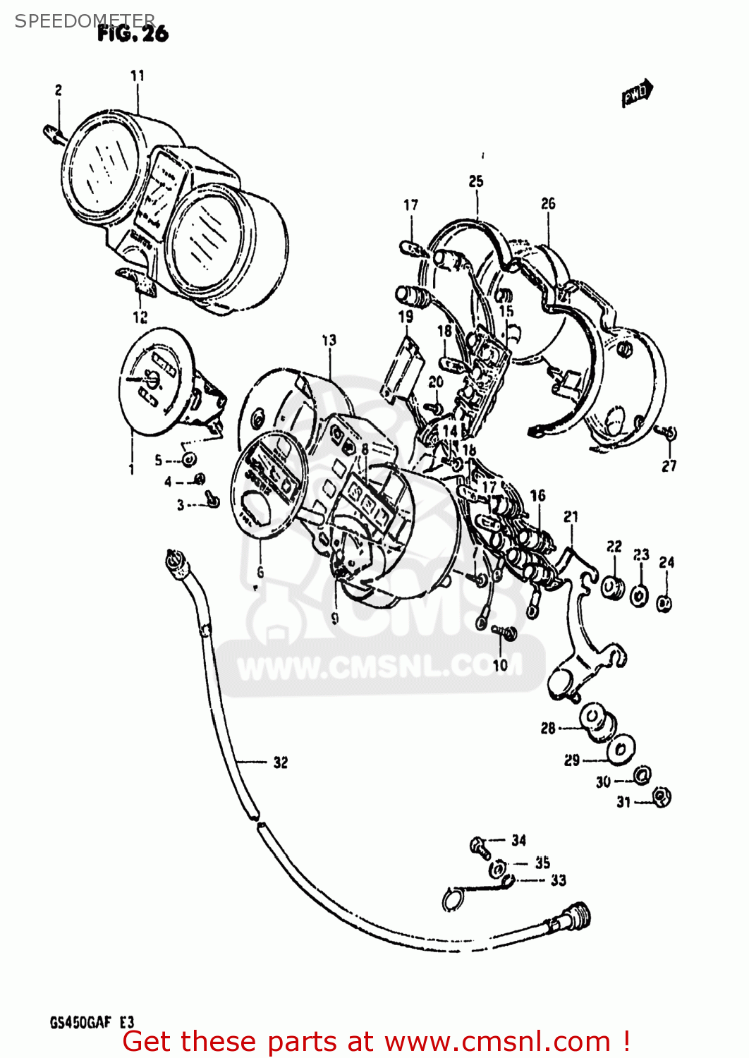 SPEEDOMETER GS450GA 1985 (F) USA (E03)