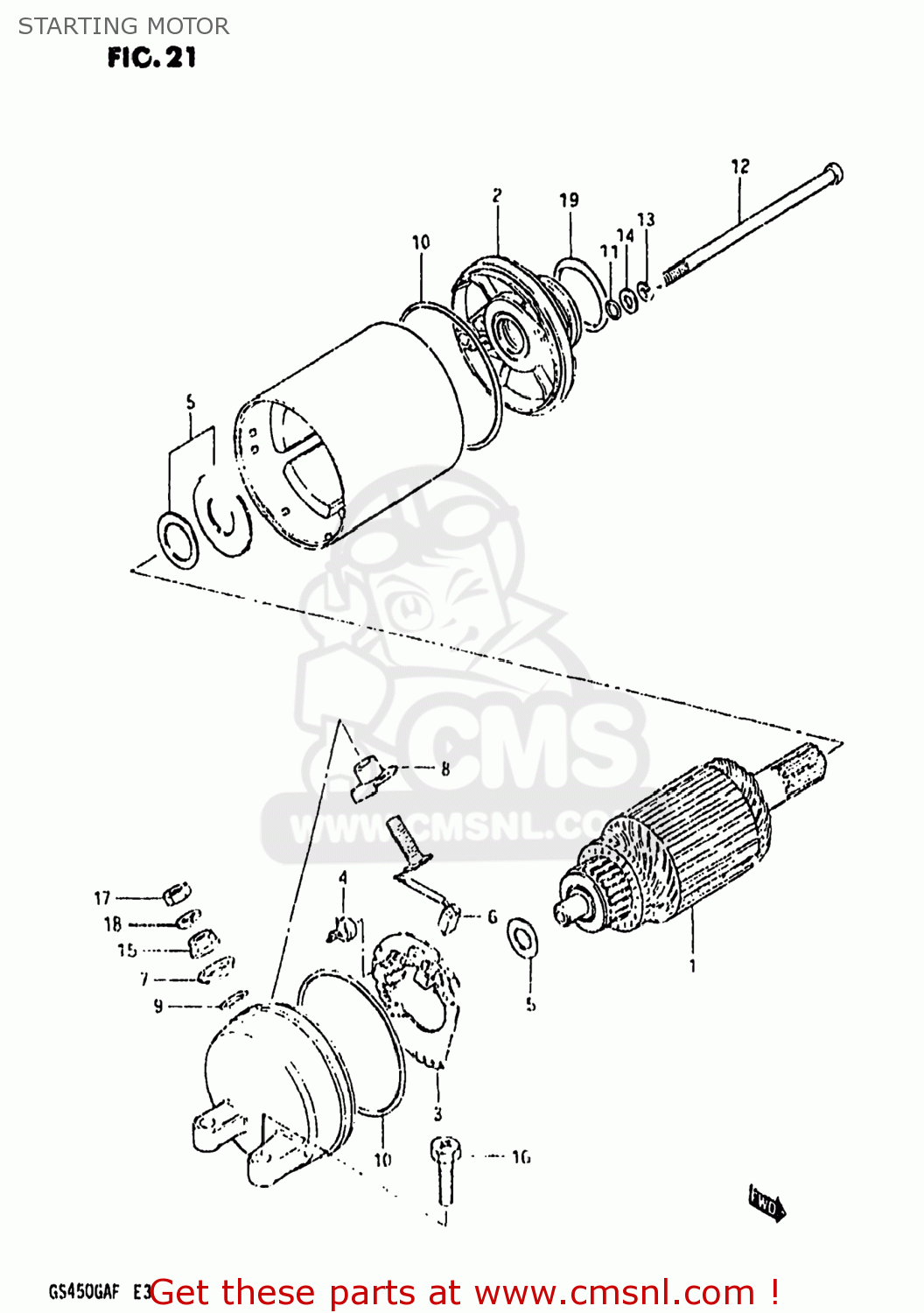 STARTING MOTOR GS450GA 1985 (F) USA (E03)