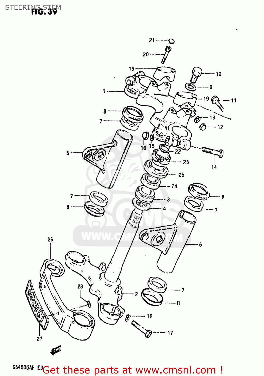 STEERING STEM GS450GA 1985 (F) USA (E03)