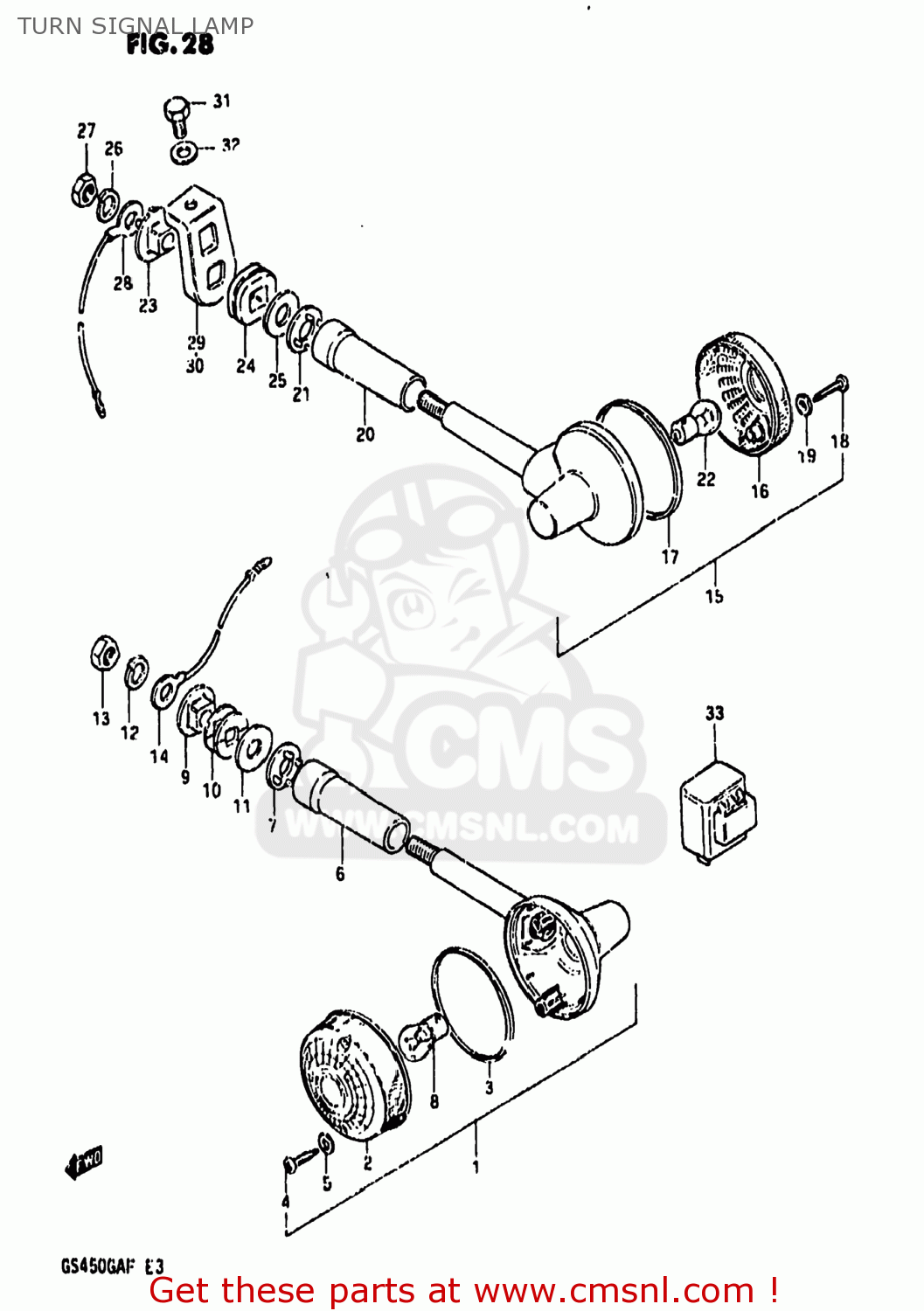 TURN SIGNAL LAMP GS450GA 1985 (F) USA (E03)