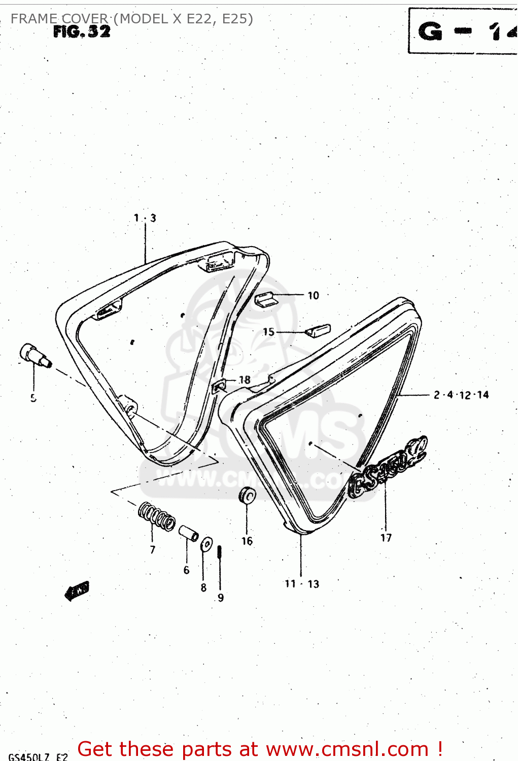 FRAME COVER (MODEL X E22, E25) GS450L 1980 (T) (E02 E21 E22 E24 E25)