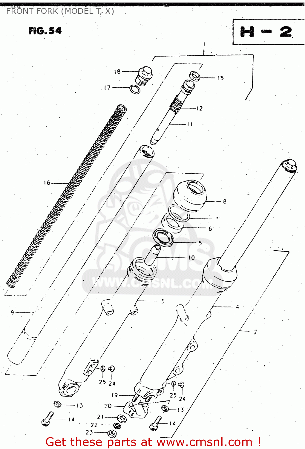 FRONT FORK (MODEL T, X) GS450L 1980 (T) (E02 E21 E22 E24 E25)