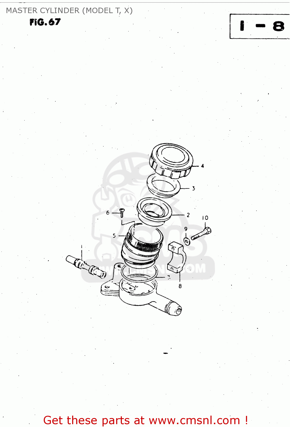 MASTER CYLINDER (MODEL T, X) GS450L 1980 (T) (E02 E21 E22 E24 E25)