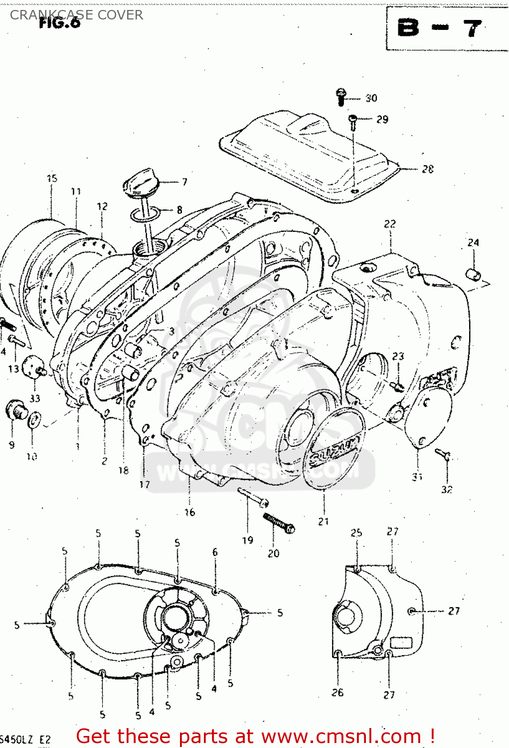 CRANKCASE COVER GS450L 1980 (T) (E02 E21 E22 E24 E25)
