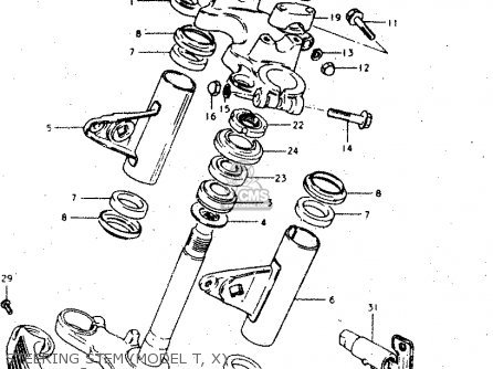 STEERING STEM (MODEL T, X) - GS450L 1980 (T) (E02 E21 E22 E24 E25)