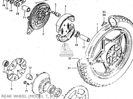 REAR WHEEL (MODEL T, X) - GS450L 1980 (T) (E02 E21 E22 E24 E25)