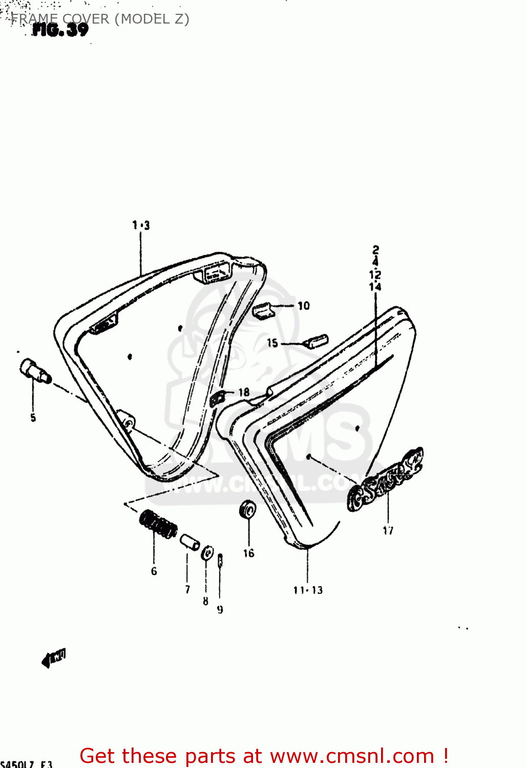FRAME COVER (MODEL Z) GS450L 1980 (T) USA (E03)