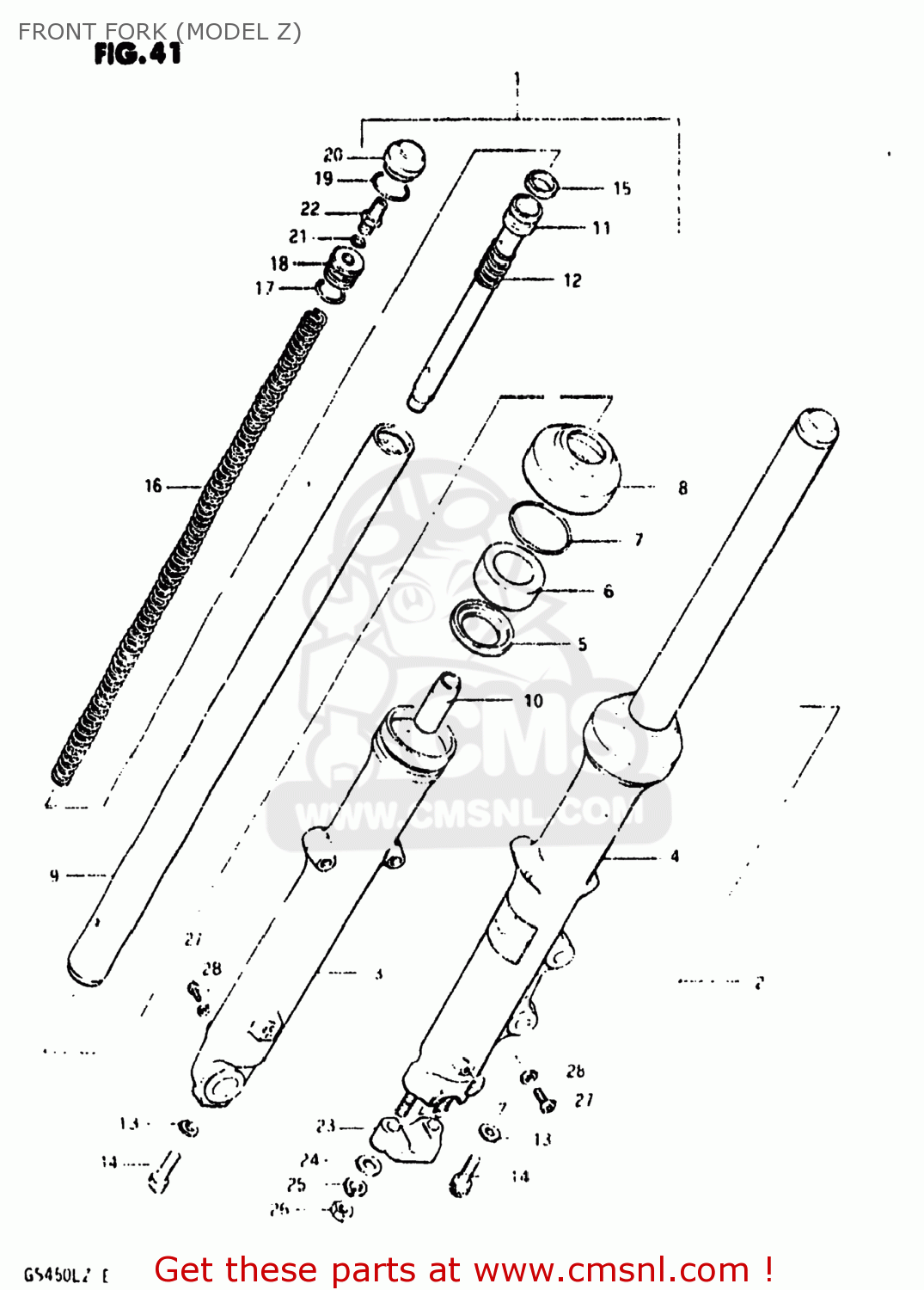 FRONT FORK (MODEL Z) GS450L 1980 (T) USA (E03)
