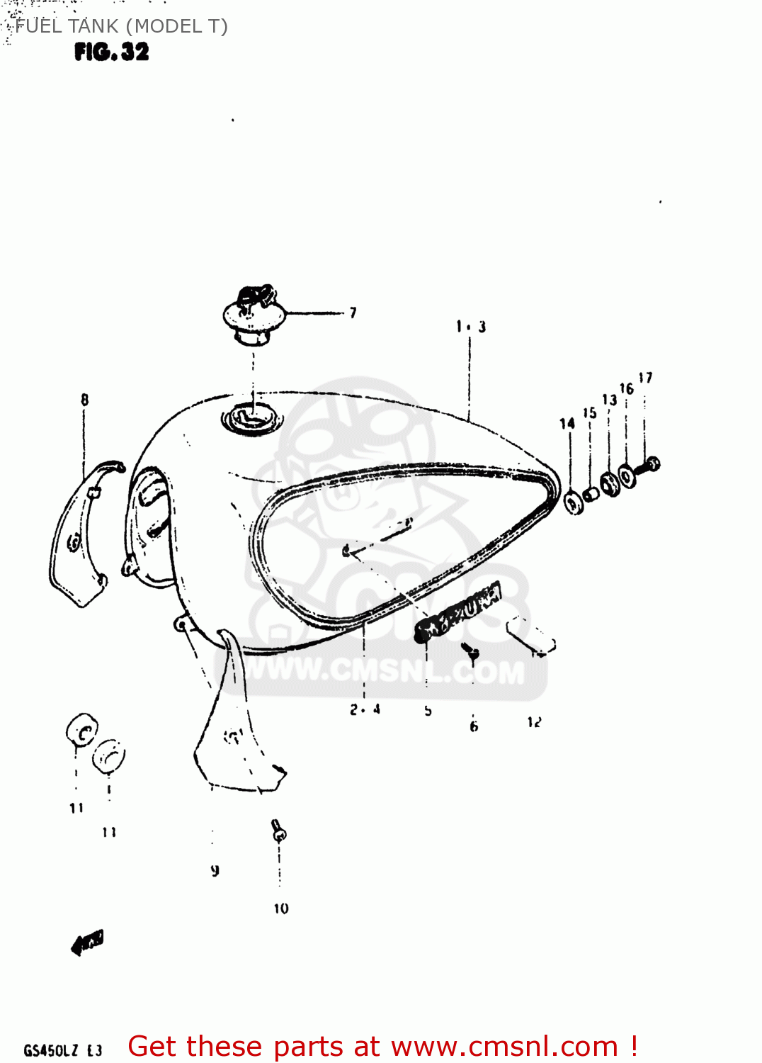 FUEL TANK (MODEL T) GS450L 1980 (T) USA (E03)