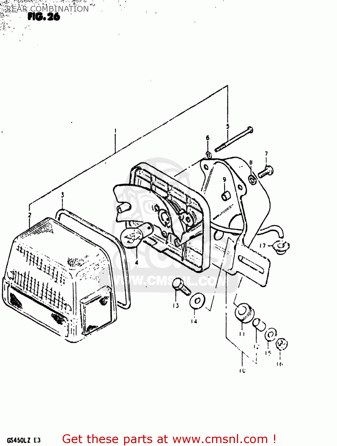 REAR COMBINATION GS450L 1980 (T) USA (E03)