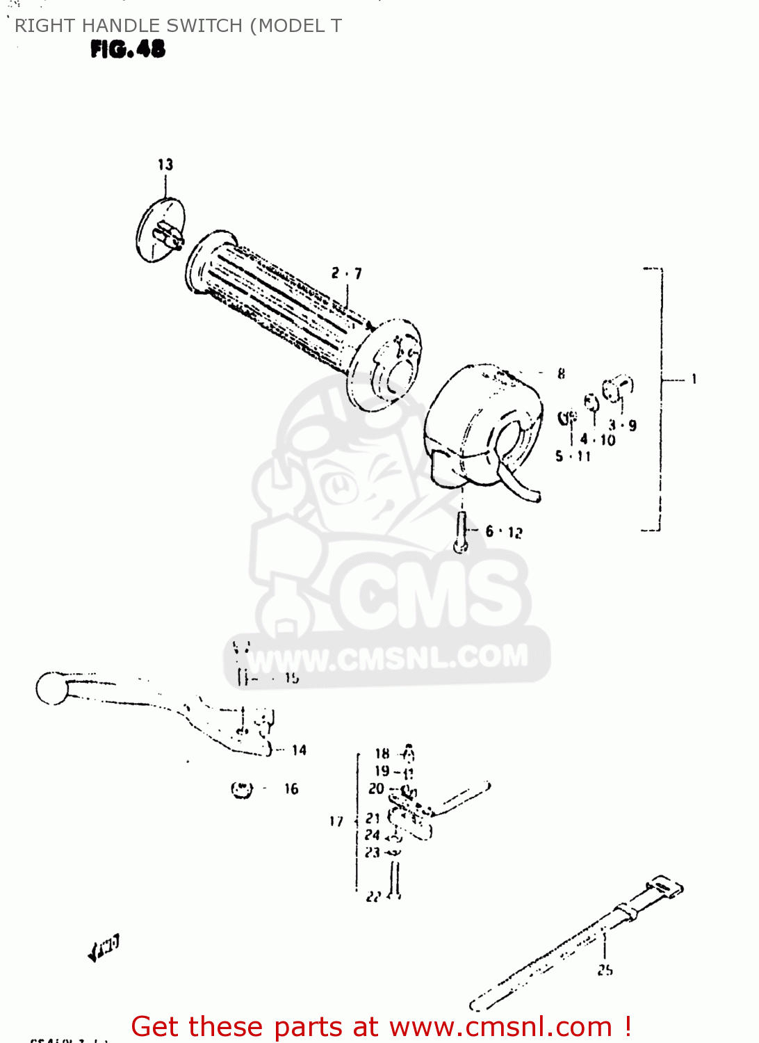 RIGHT HANDLE SWITCH (MODEL T GS450L 1980 (T) USA (E03)