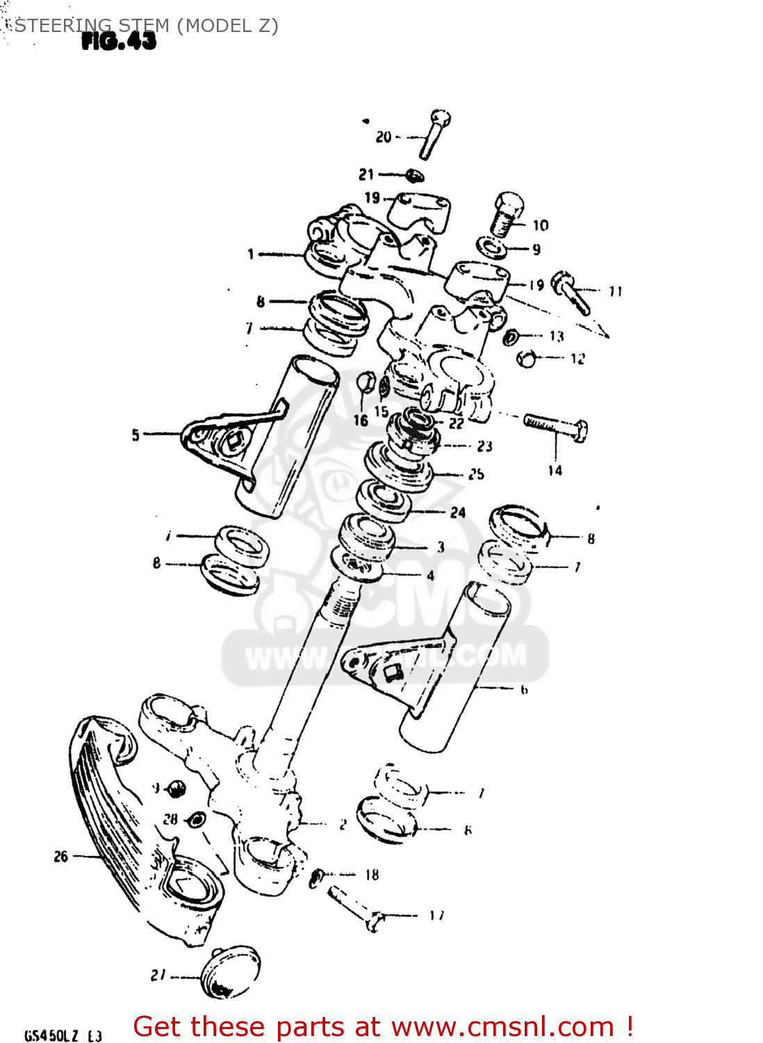 STEERING STEM (MODEL Z) GS450L 1980 (T) USA (E03)